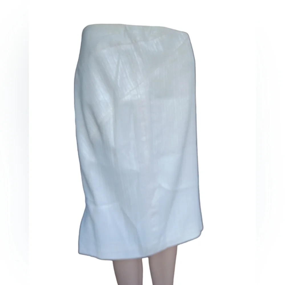 Gianni Versace Womens White Reflective Straight Pencil Skirt Knee Length Size 44 - Picture 8 of 9